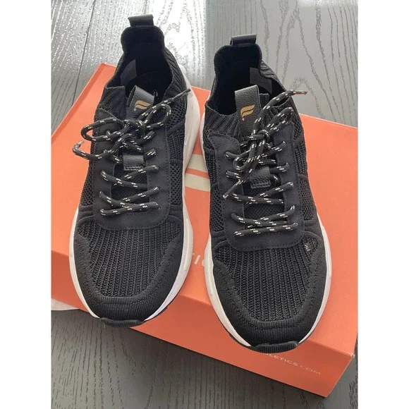 Fabletics The Everyday Sneaker II Black Knit Lace Up Athletic Women's Size 7 - Picture 2 of 7